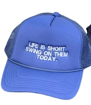 Life Is Short Hat Navy Yankees